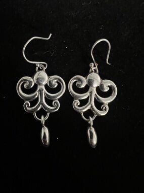 925 STERLING SILVER MEXICO ATI DANGLE EARRINGS